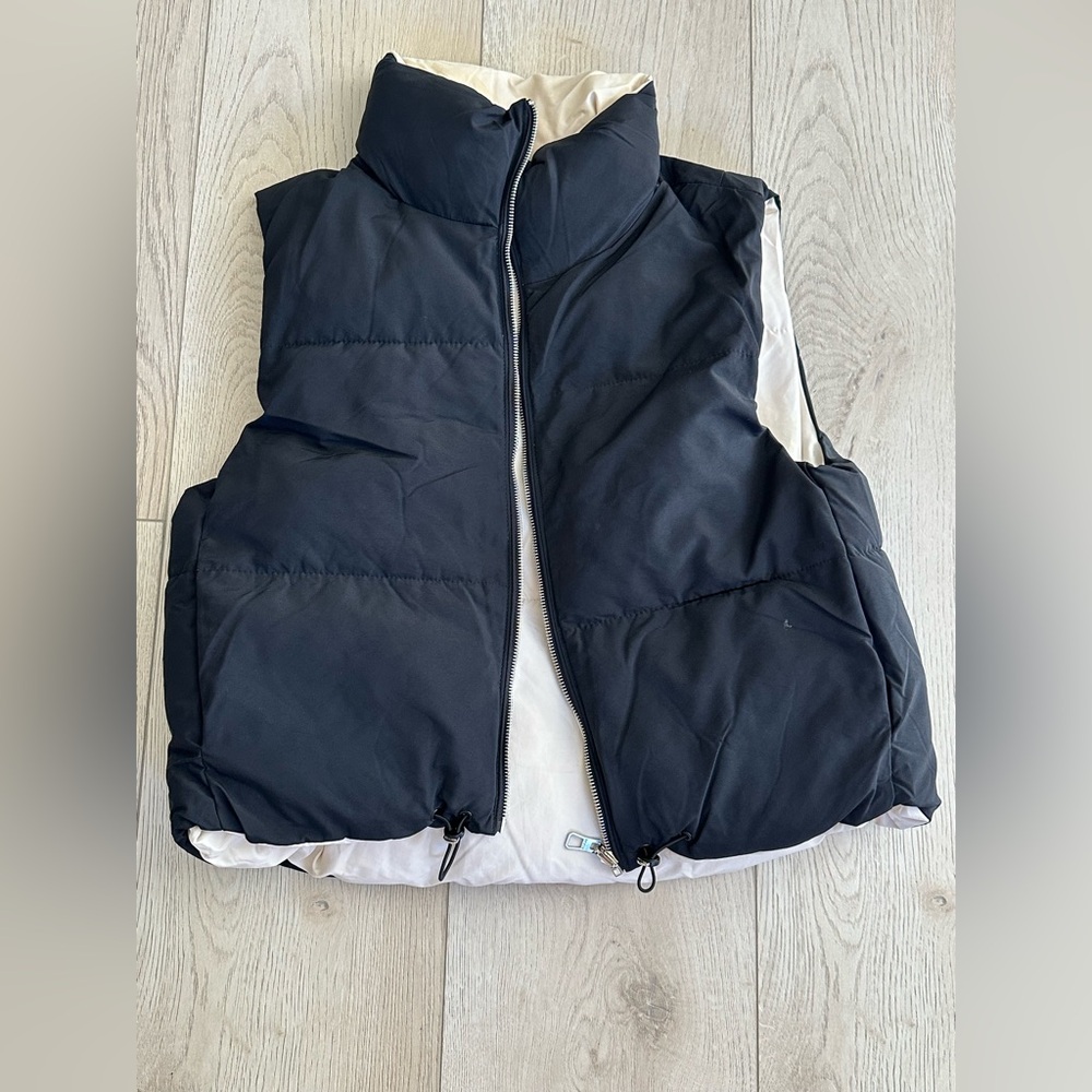 Bershka Black and Cream Vest